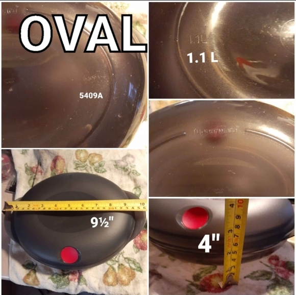 Black Red Tupperware Microwave 1.5L & 1.1L Pre-Owned Excellent - Picture 4 of 12